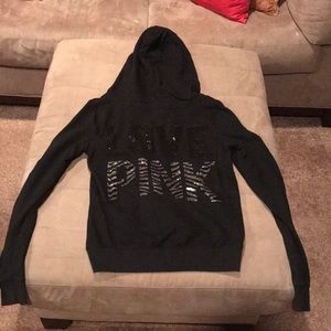 PINK blinged zip hoodie